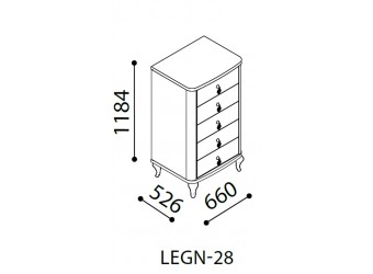 Узкий бельевой комод Легенда (Legenda) венге LEGN-28