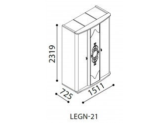 Трехстворчатый шкаф Легенда венге LEGN-21