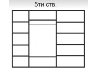 Пятистворчатый шкаф для одежды Rimini РМШ2/5 (латте)