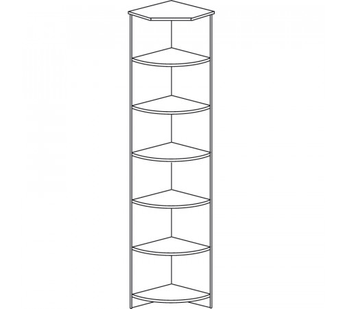 Стеллаж угловой открытый Инна 607 темный